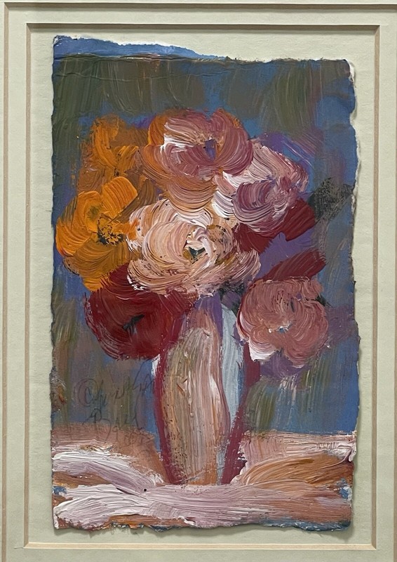 Original Anna Sandhu Ray Framed Oil on Paper Painting Signed. COA. Ex Cond.