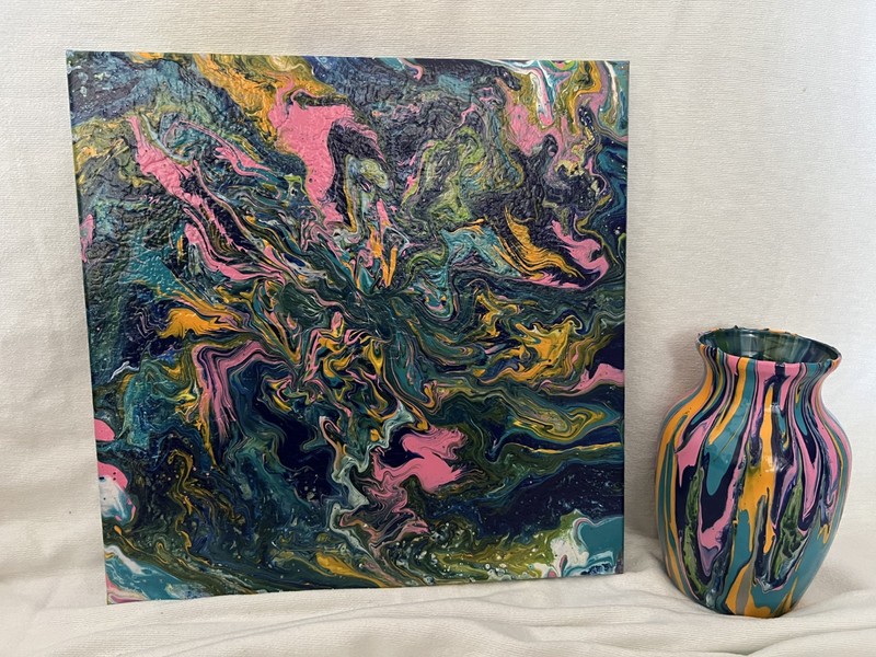 Abstract Original Custom Acrylic Paint Splash Art Painting 11×14 Canvas