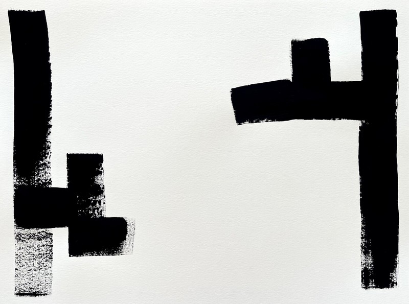 ORIGINAL MODERN ACRYLIC PAINTING BLACK AND WHITE