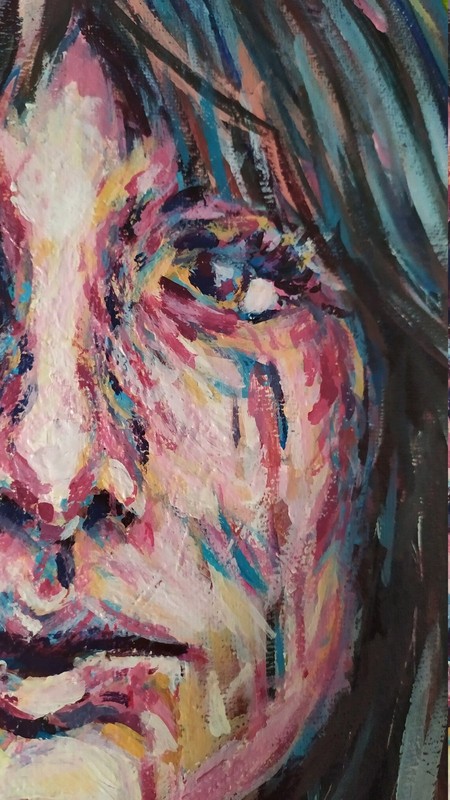 Nico Stylized Portrait (Velvet Underground), Original Painting, 2018 12x12" gallery