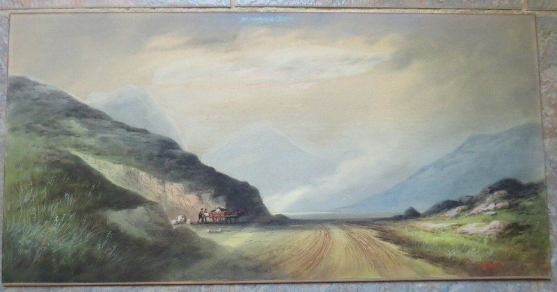 STUNNING ANTIQUE FRAMED IMPRESSIONIST LANDSCAPE WATER COLOR PAINTING # 2