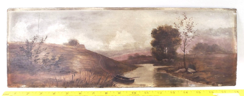 William Henry Chandler (1854-1928) Landscape Scene Pastel Painting 18½x6½»
