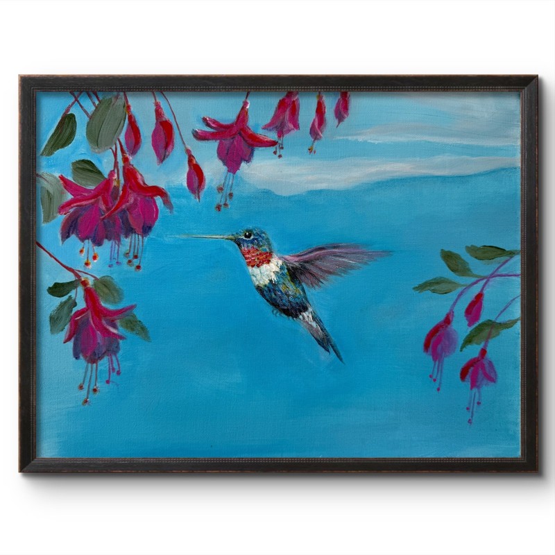 Hummingbird Tropical 11X14 ABSTRACT ORIGINAL ART MODERN HOME