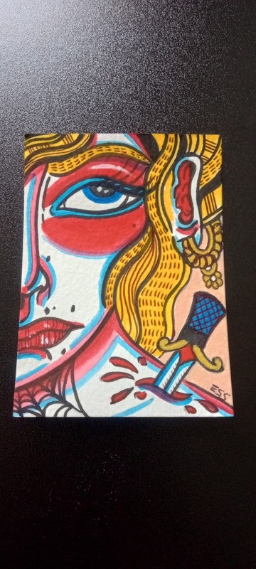 Tiny Art Club Figurative Art Card, Girl Art By ESS22, 3.5 x 2.5 in., Unframed