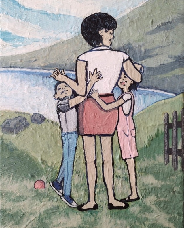 8 inch x 10 inch x 5/8 of an inch - Family Painting by A. Avila