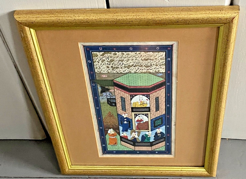 Antique Persian Illuminated Manuscript Painting Miniature Islamic Art gallery