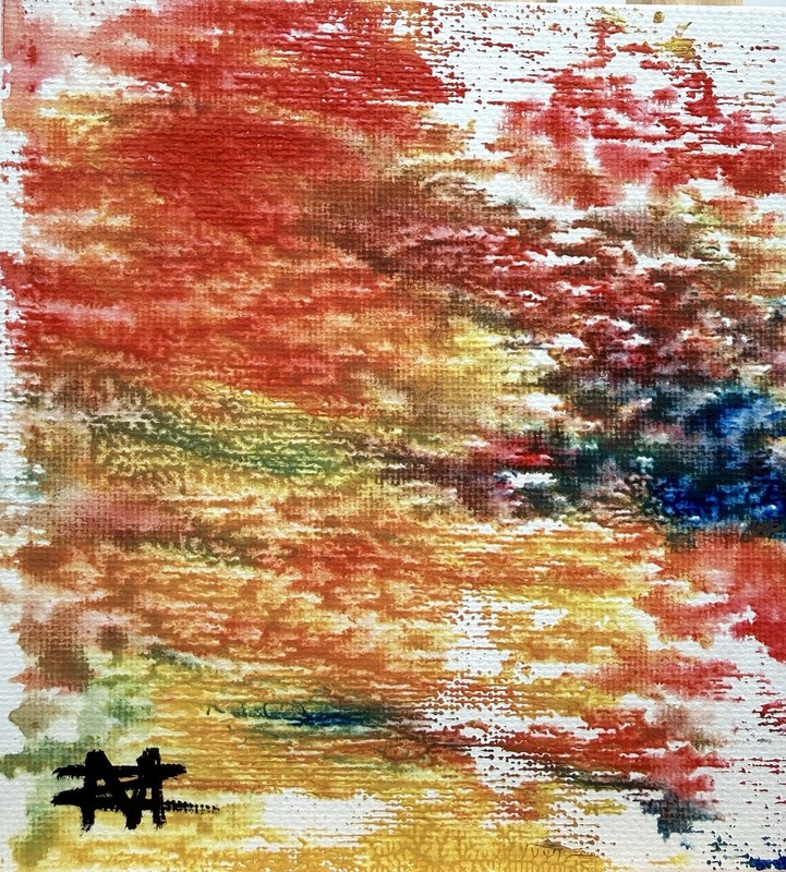 Original Abstract Acrylic Painting 5x7 Canvas Panel “The Courage To Bloom” gallery