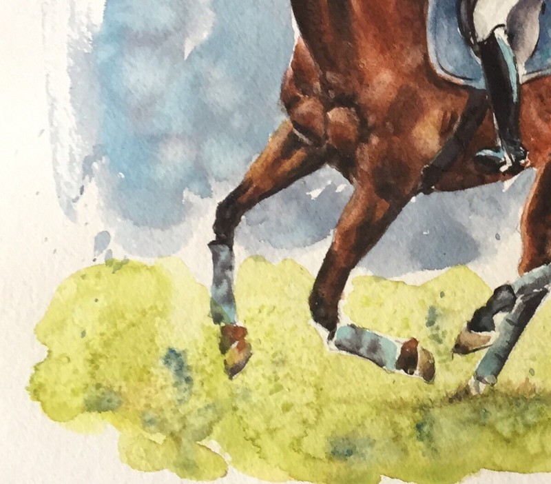 "Equitation" Watercolor Painting Original 8" X 10" NOT A PRINT gallery