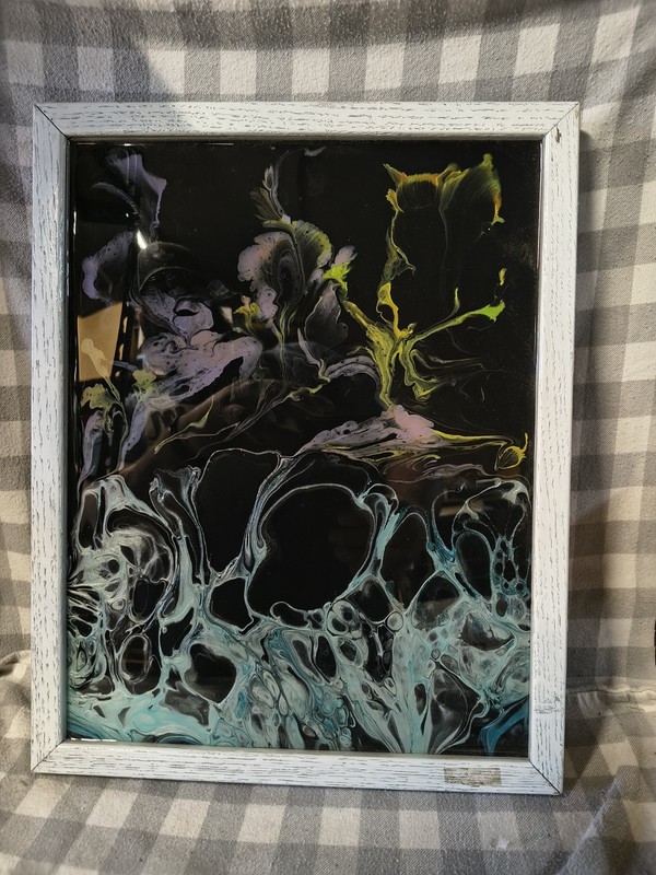 Original Acrylic Pour Painting Abstract Art signed canvas