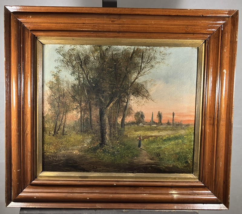 Oil On Canvas School Of Barbizon Surrounding Diaz De La Pena (1807-1876) Signed