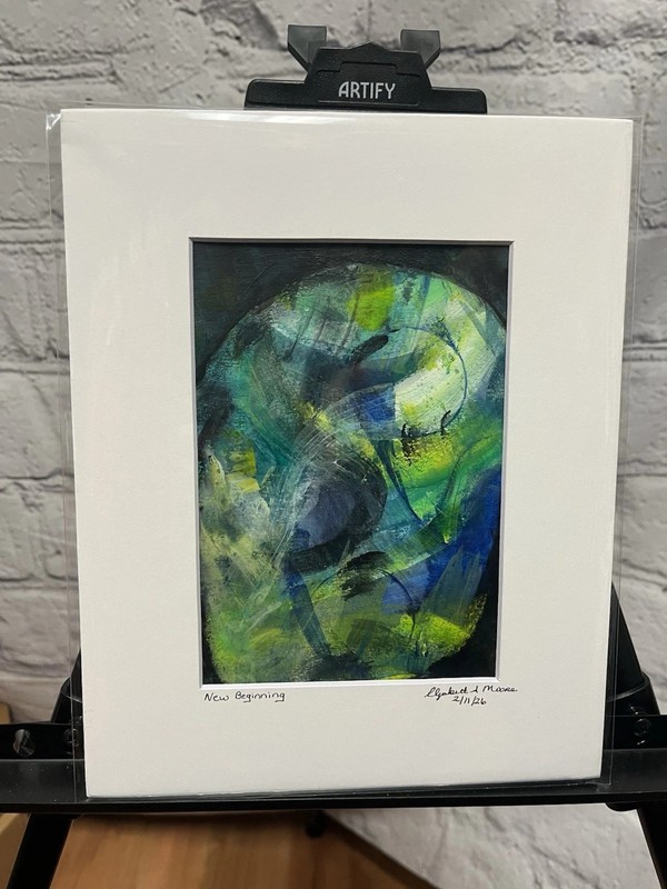 Hand painted Original Abstract Painting Artwork – 5X7 Matted