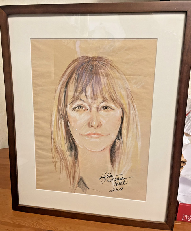 Orig ART-GIRL PORTRAIT IN CHARCOAL-HEAD SHOT ARTIST SIGNED MT WASHINGTON HOTEL