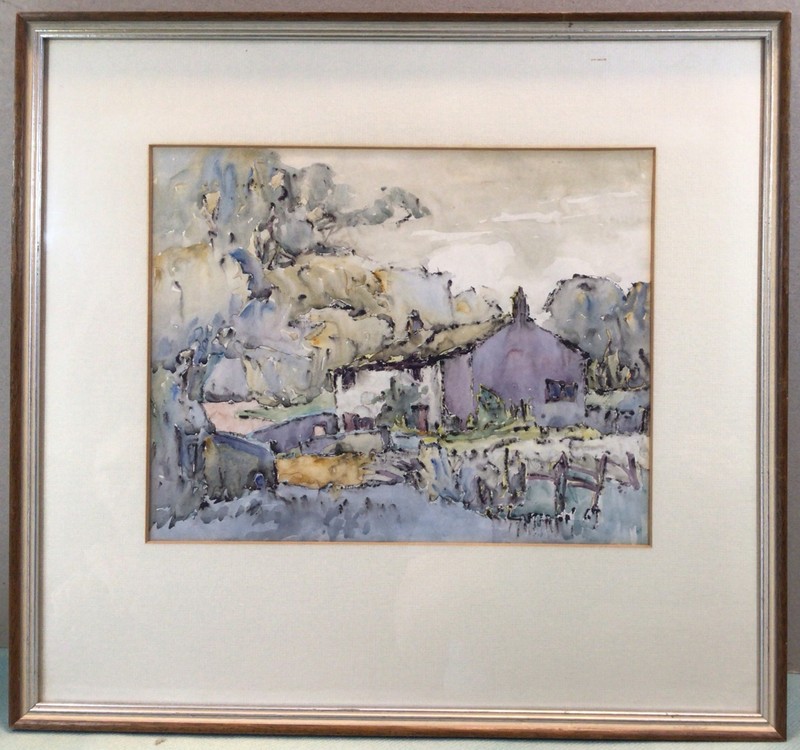 Signed Framed Watercolour 1969 Possibly French Country Cottage