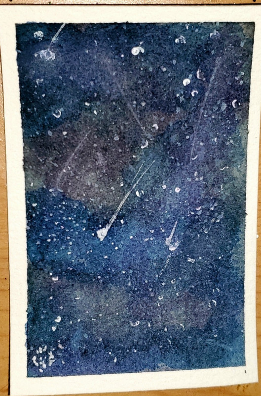 ACEO Original Dark Galaxy Watercolor Painting by Jessica Baldwin