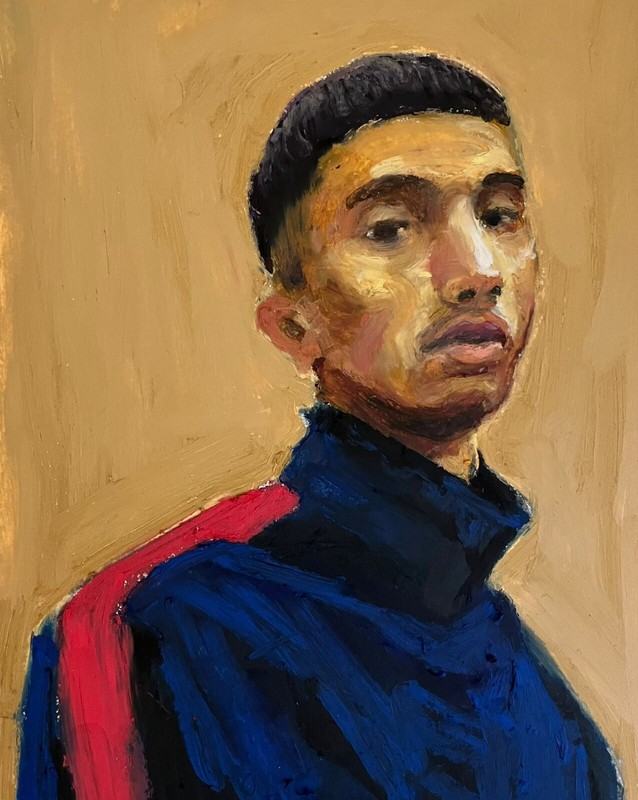 Oil Pastel on Paper painting. ‘Portrait of a Man’ Signed and Authentic.