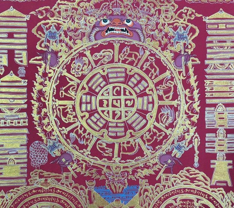 Tibetan Calander Thangka Painting, Lunar-based calendar Thanka Art gallery