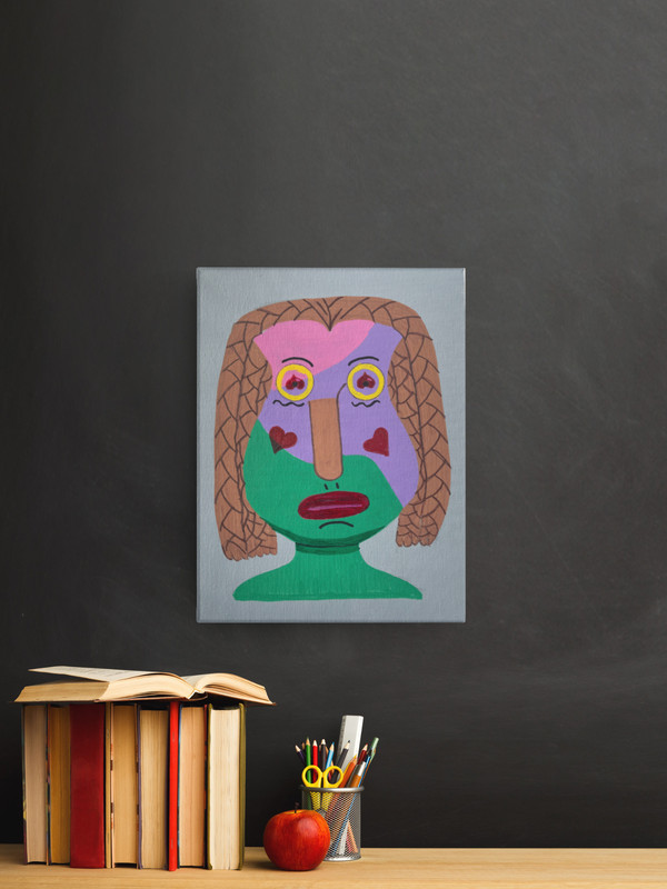 Original Lucelia Wildroot Tribe Painting - Ethnic Folk Art Character - Series 1 gallery