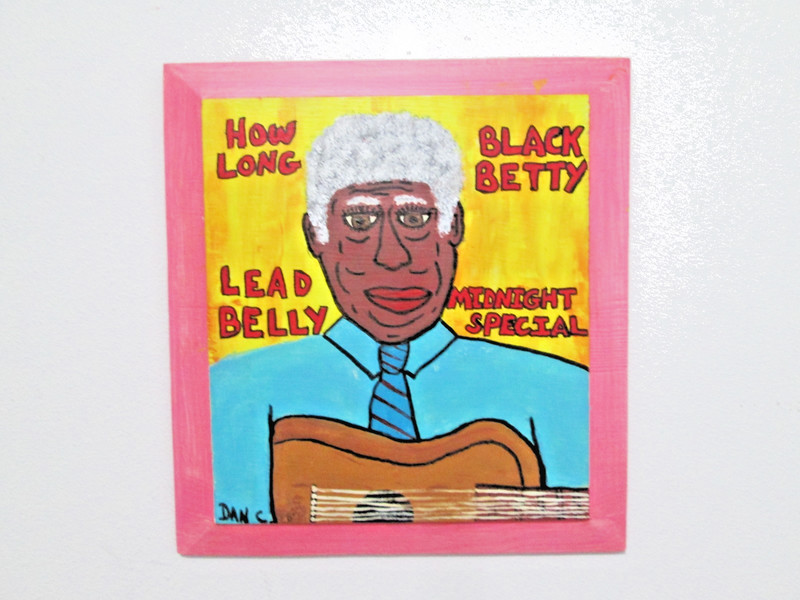 Outsider folk Art Original Painting on wood Lead Belly Blues Music Soul Dan C