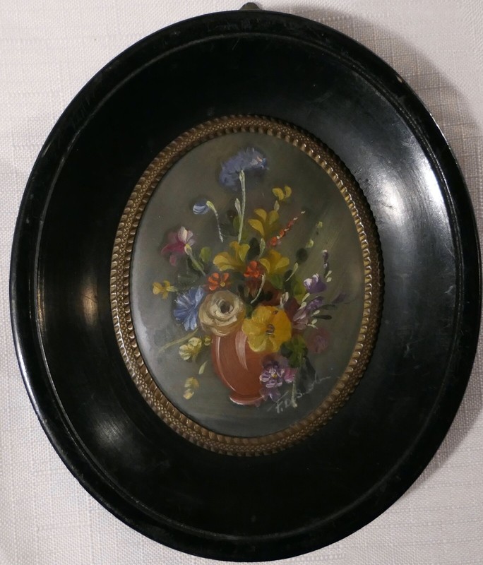 ANTIQUE MINIATURE PAINTING IN PERIOD FRAME SIGNED