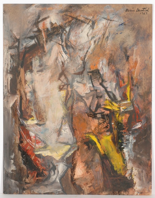 Boris Deutsch (1892-1978) «Untitled», large tempera, 1963