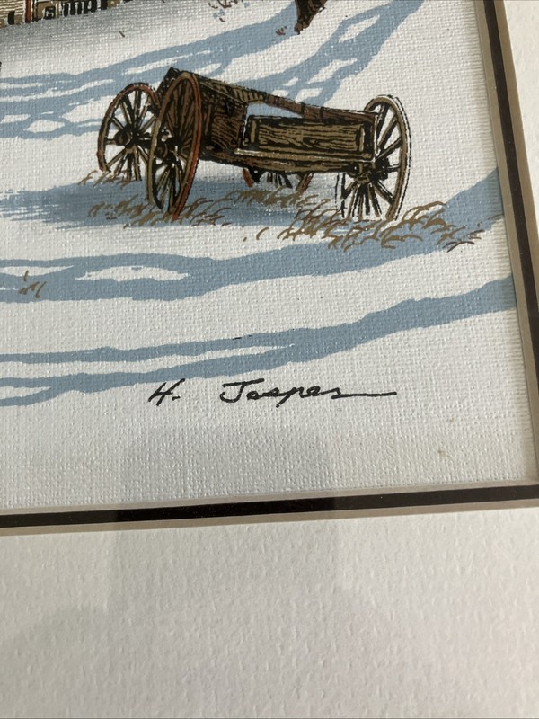 Abandoned Wagon Signed H. Jasper Hand Painted Serigraph On Canvas gallery