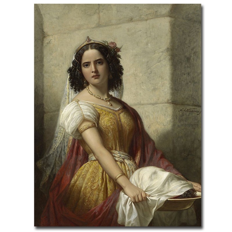 Salome with the Head of John the Baptist by Kruseman Canvas Art (16 in x 12 in)
