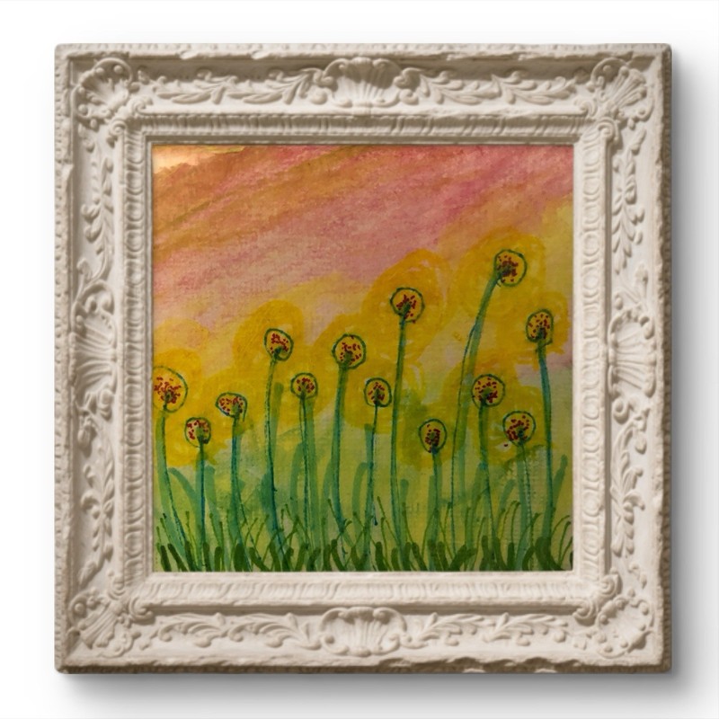 BLESSED#054 2×2 Original Art Modern Minimal Floral Emotion Poet Abstract Nature