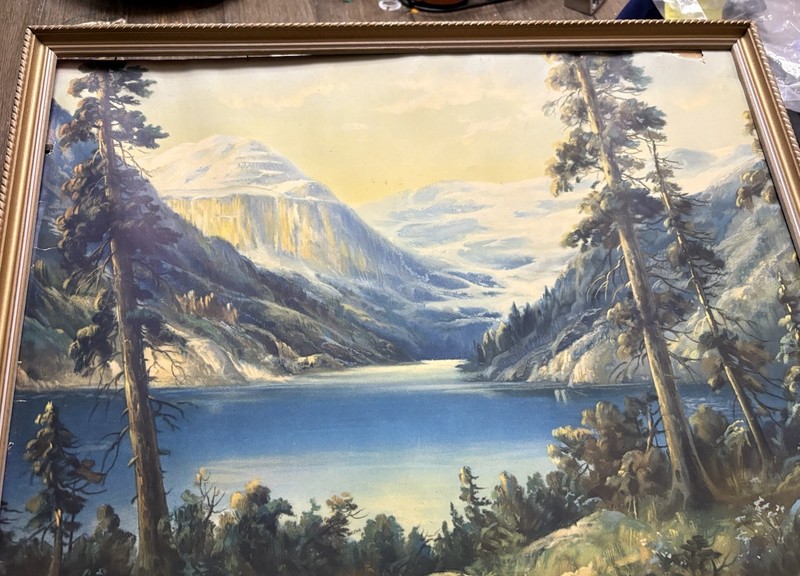 Artist W.M. Thompson Lithograph Lake Louise
