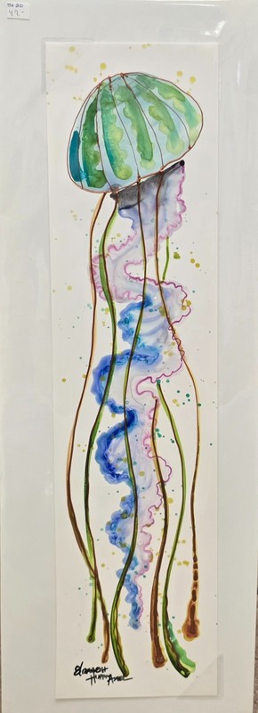 Elizabeth Huffmaster Jellyfish Watercolor on Yupo V – Small