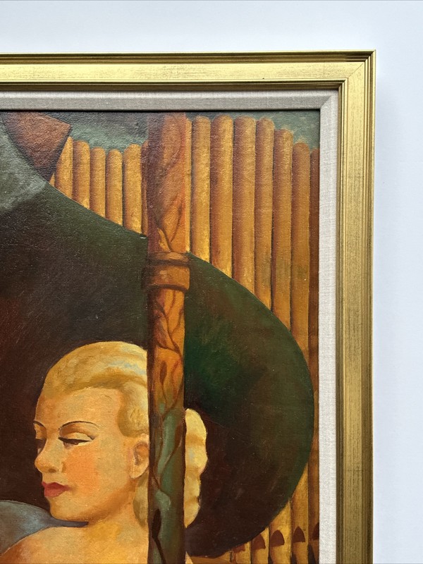 HISTORY PAINTING PORTRAIT BLACK AMERICANA MUSICIAN BILL PARSE WPA ERA ART DECO gallery