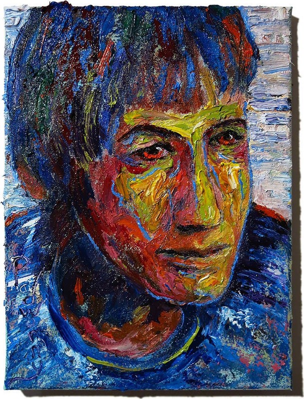 ORIGINAL FAUVE POP ART SIGNED OIL PAINTING ABSTRACT PORTRAIT VINTAGE FOR SALE NR
