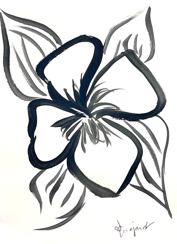 GUAJARDO Original Neo Expressionism Wild Violet 12X9 Paper Signed Art gallery