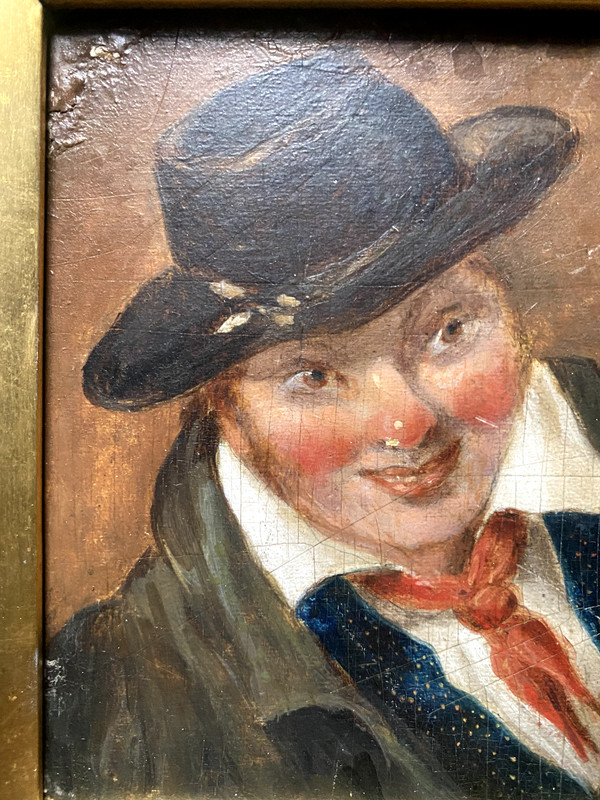 Oil Painting Portrait Male Portrait With Hat Frame For Restoration Circa 1830 gallery