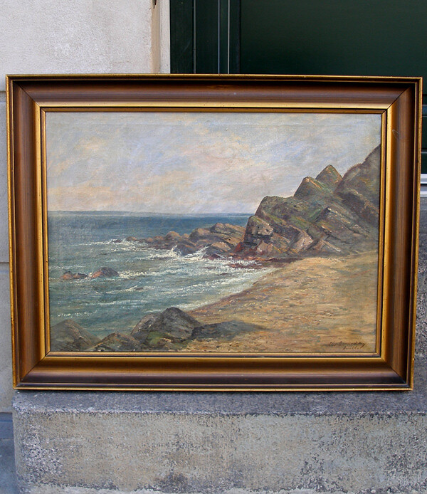Jens Bennedsen (1893) Rocky coastal view. Island of Kullen in Sweden.