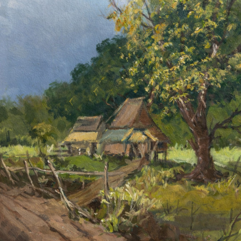 Marian Harris American Landscape Painting Oil On Canvas 1965 gallery