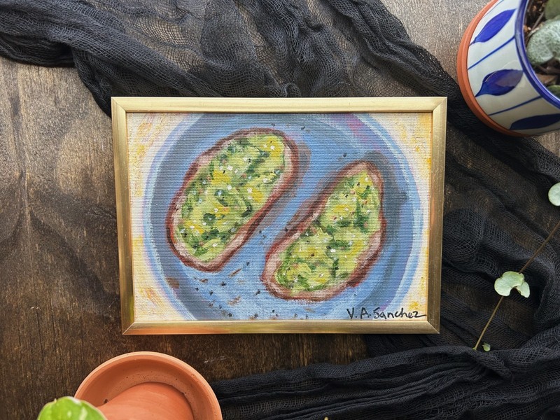 Original Acrylic Food Painting | 5×7 inches | Artist V. A. Sanchez