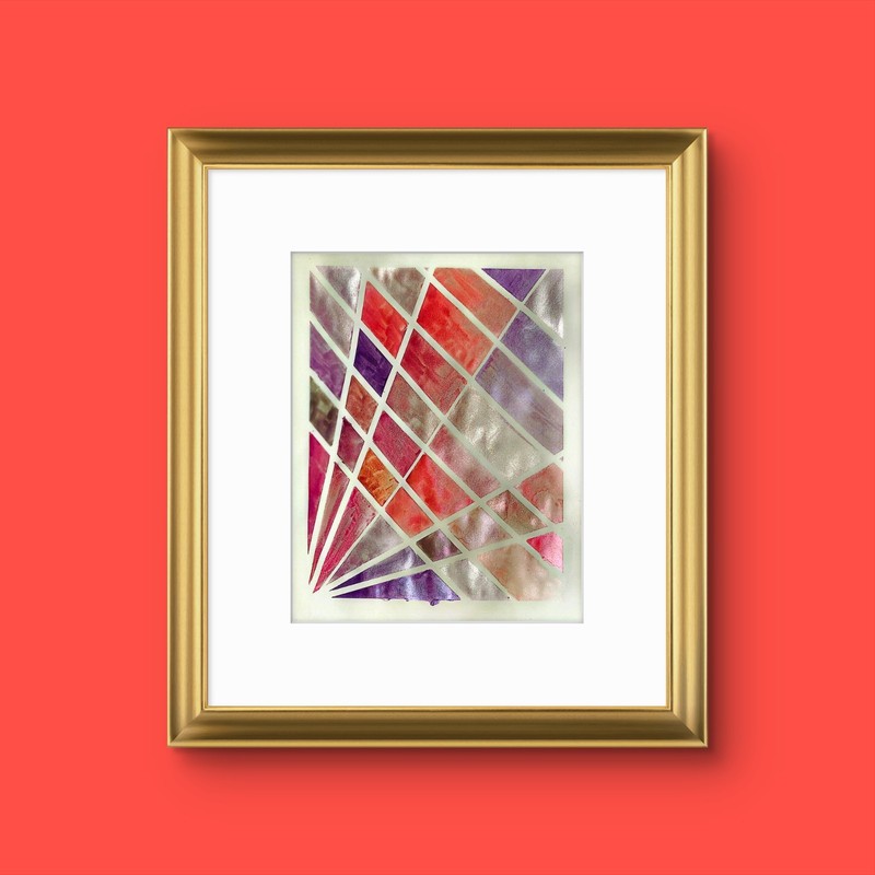 Shades Of Pink Through Purple Colorful Original Watercolor 11x14 Paper Signed gallery