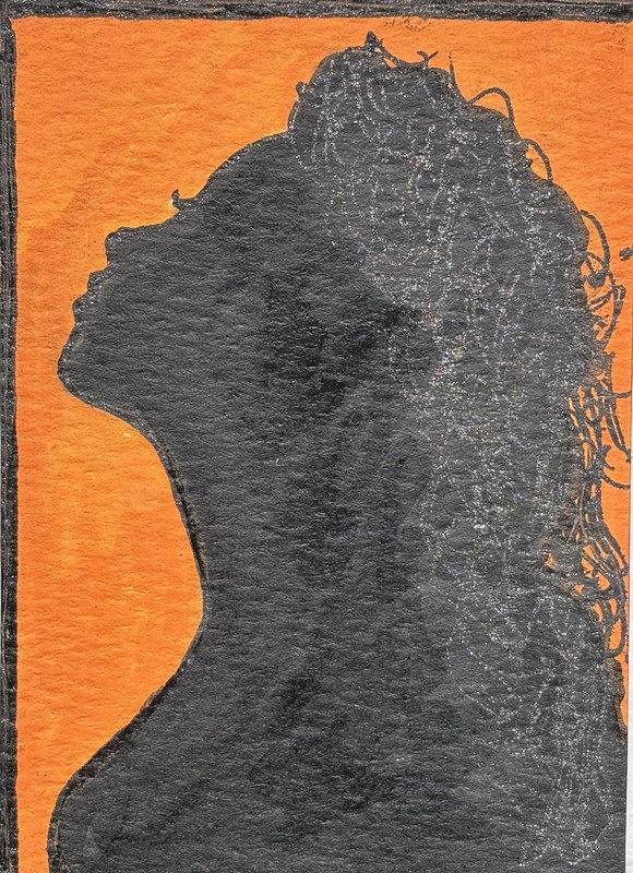Woman Rising Sunset Silhouette ACEO Original Art Inspirational Mini Painting
