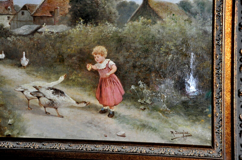 19th century well listed English Painter R.Douglas oil on Canvas gallery