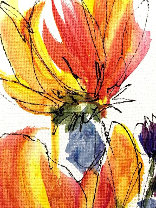 Original Abstract Expressionism 11x14 Flowers Handmade Signed Unique Fine Art 98 gallery