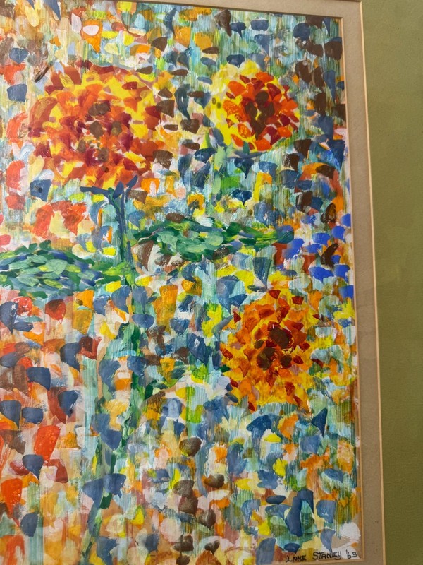 Large Lane Stanley 1963 "Abstract Composition" Mixed Media Painting - Framed gallery