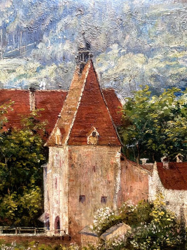::Oil painting ° castle gate tower medieval ° oil painting who knows the place? Circa 1900 gallery