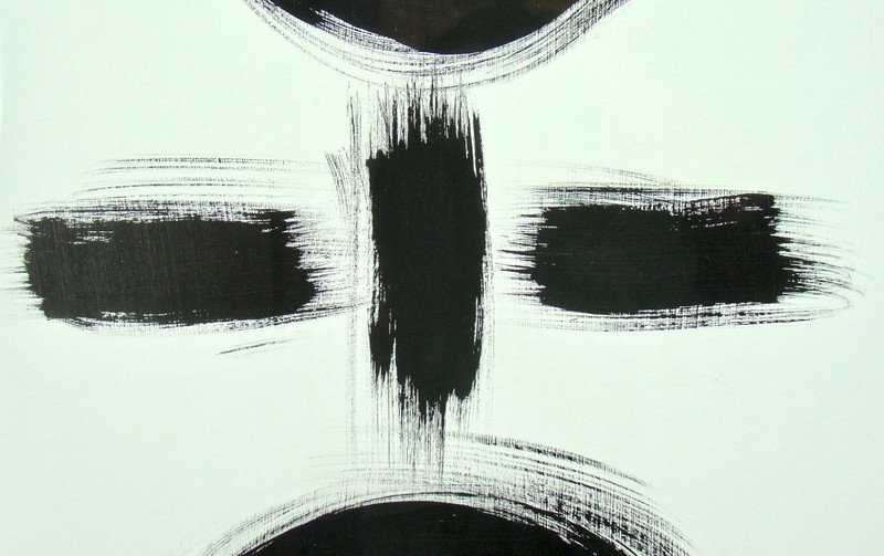 1990's Original Signed Asian Calligraphy Ink Brush Painting For Spiegel Magazine gallery