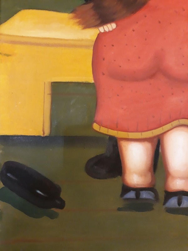 Russian PAINTING. Signed S. KHABAROV. THE DANCERS. AFTER FERNANDO BOTERO gallery