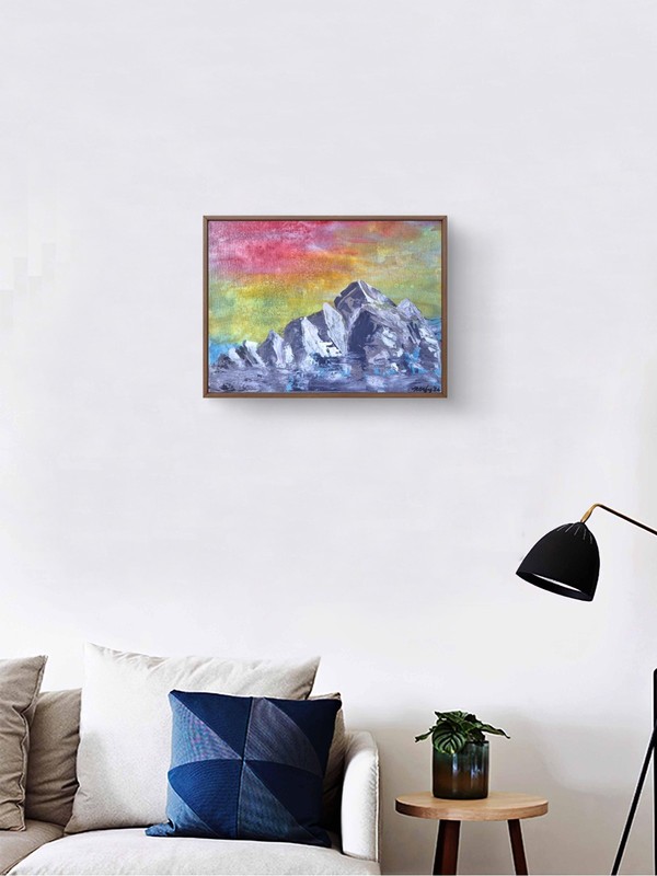 Original Sunset Landscape 12x16 Expressionist Acrylic Canvas Wall Art Signed B21 gallery