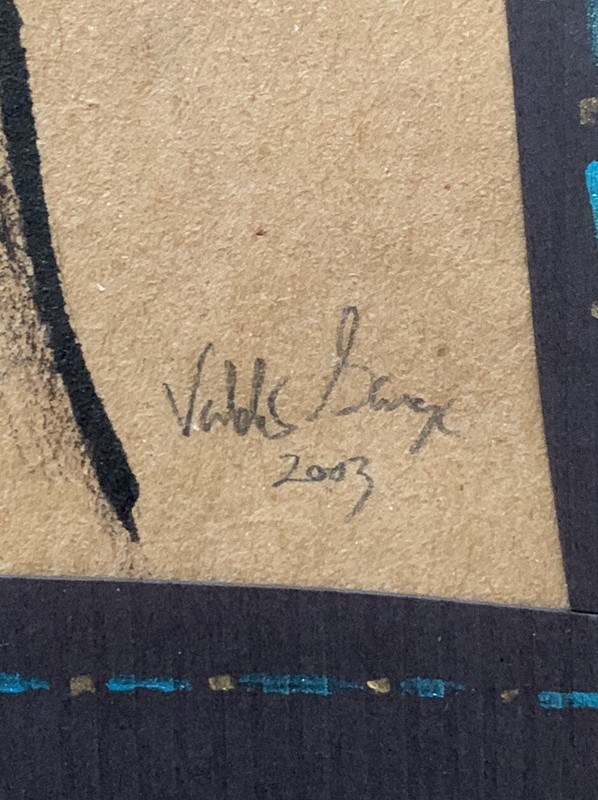 Painting Tribal Warrior “Dune Warrior II” African Or Native American ? By Valdes gallery