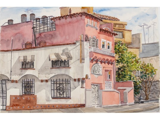 Exciting 1985 Titled,Framed and dated William Drake watercolor