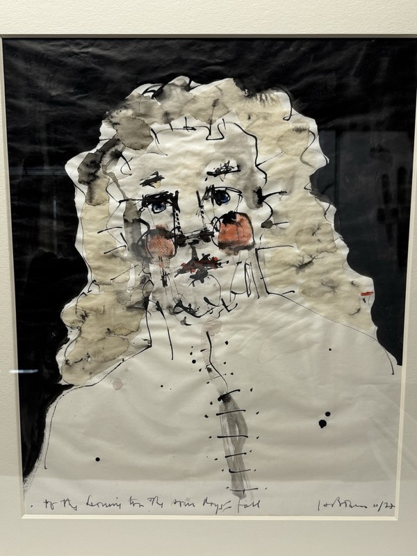 Harry Bouras Original Ink and Watercolor with Hand Written Message and Signature gallery