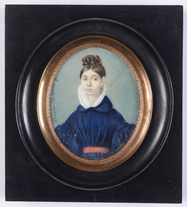 Rosalia Salatino (fl. 1830/40s in Naples) «Portrait of a young woman», miniature