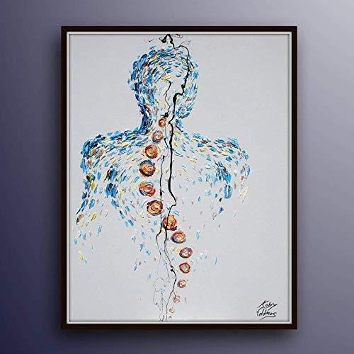 Spine vertebrae 40″ oil painting on canvas, gift idea, thick layers, handmade